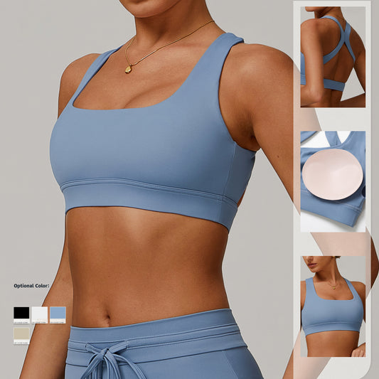Ribbed Long Sleeves Fitness Backless Crop Tops Custom Breathable High Stretch Sports Bras