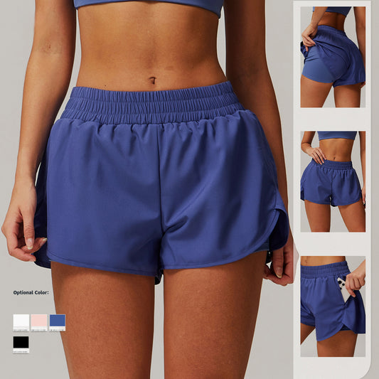 Women Workout Clothing High Waist Running 2 In 1 Athlete Training Shorts