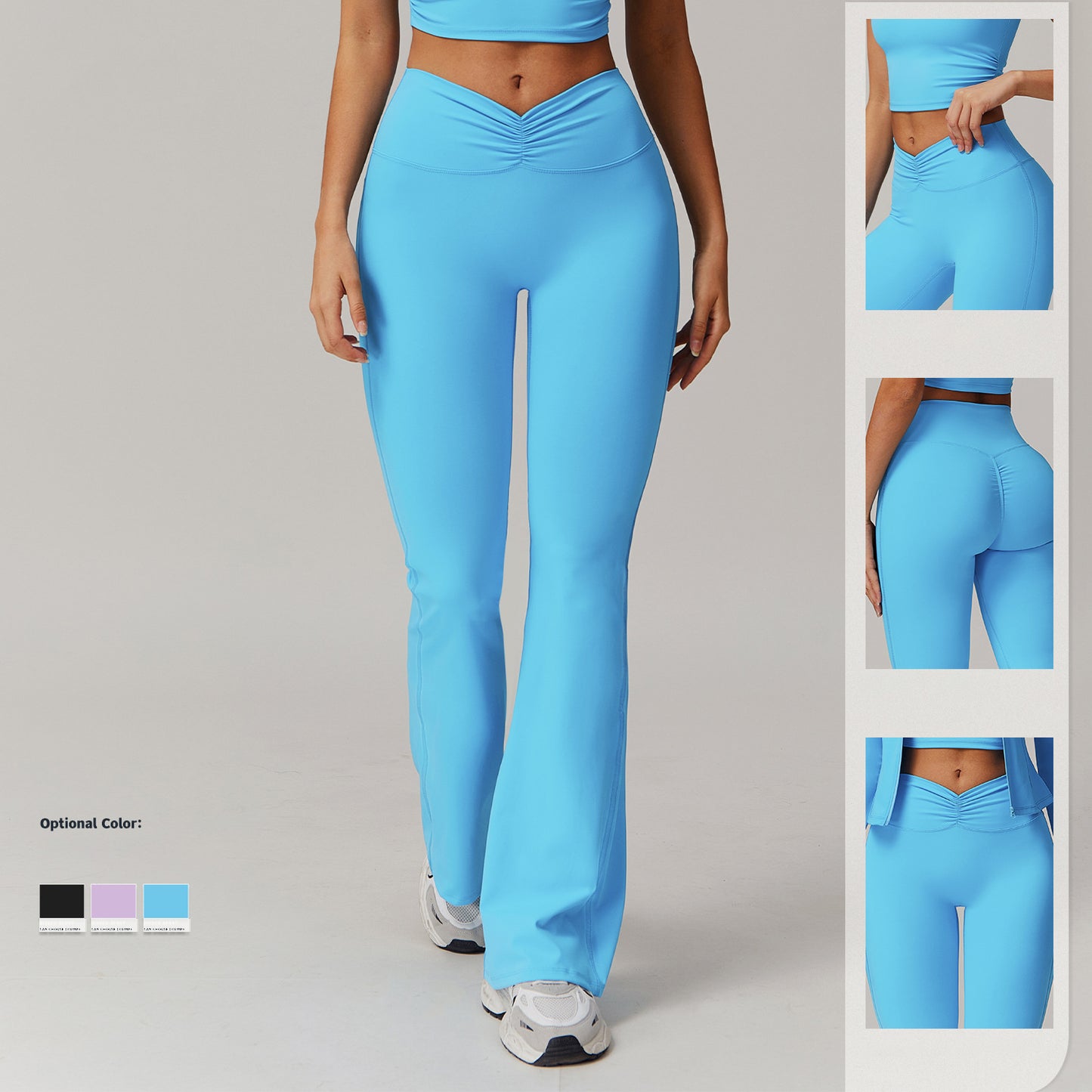 Wholesale Custom Yoga Leggings Solid Color Gym Wear Fitness Women Yoga Flare Leggings
